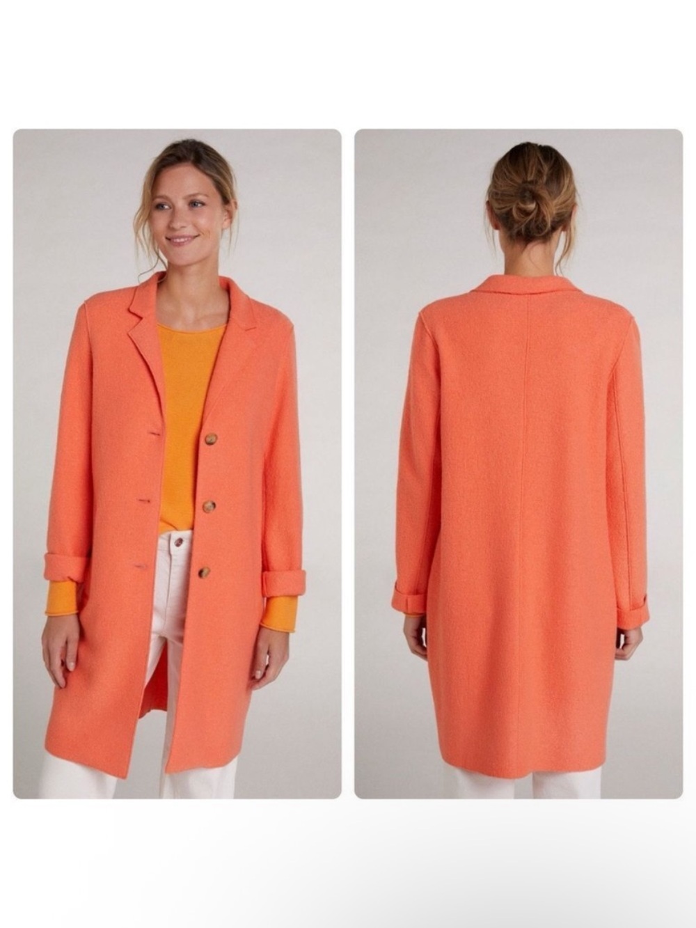 OUI Apricot Boiled Wool Coat